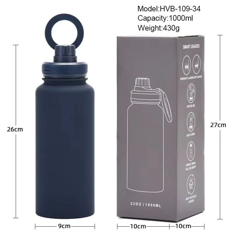 1L Insulated Stainless Steel Bottle with Phone Holder