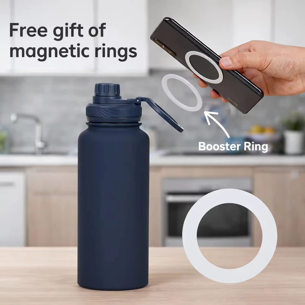 1L Insulated Stainless Steel Bottle with Phone Holder