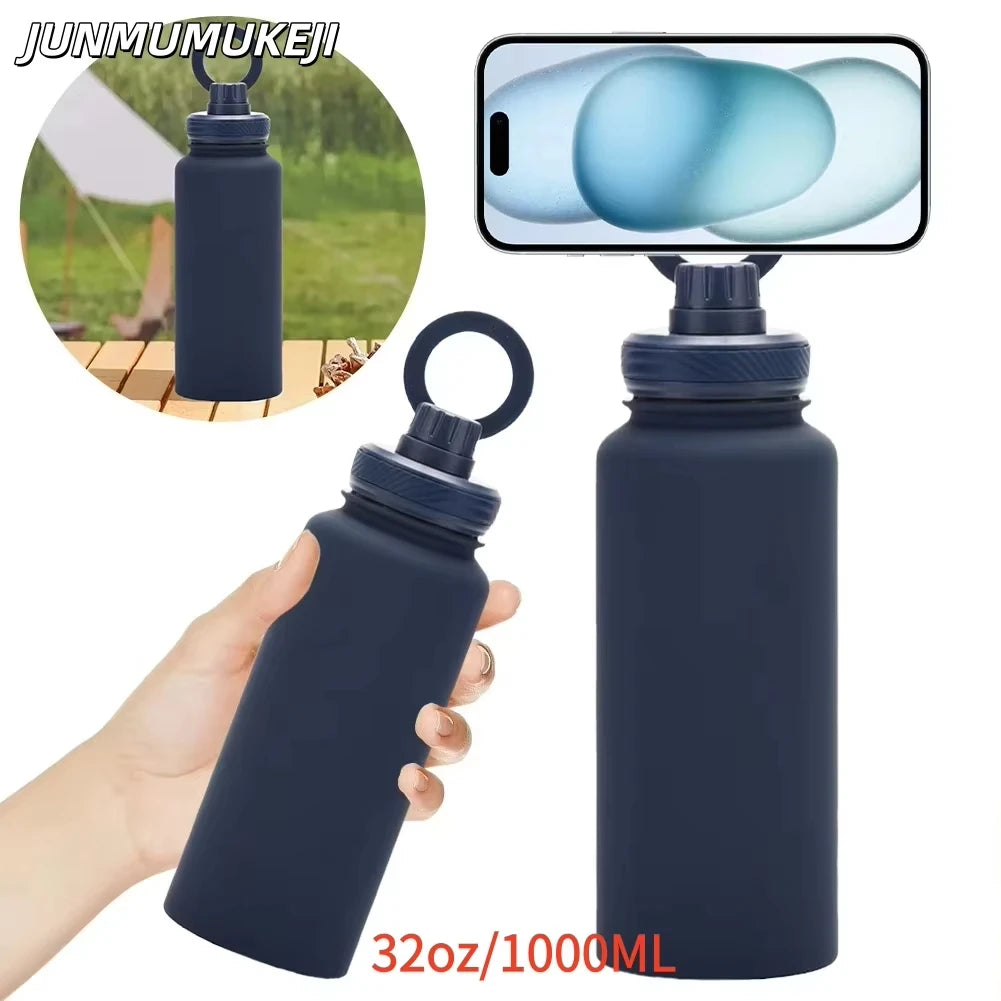 1L Insulated Stainless Steel Bottle with Phone Holder