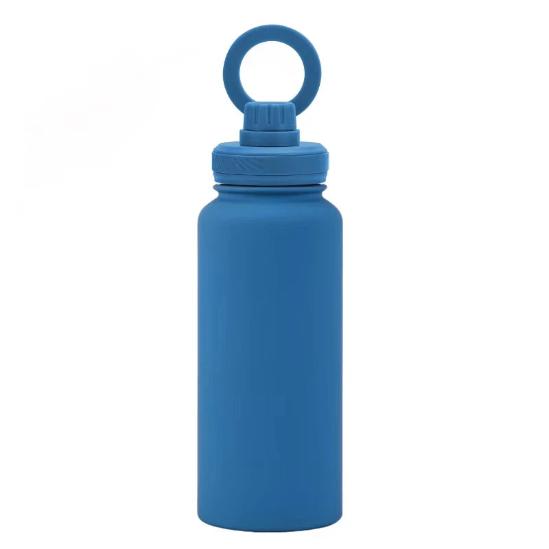 blue Color 1L Insulated Stainless Steel Bottle with Phone Holder