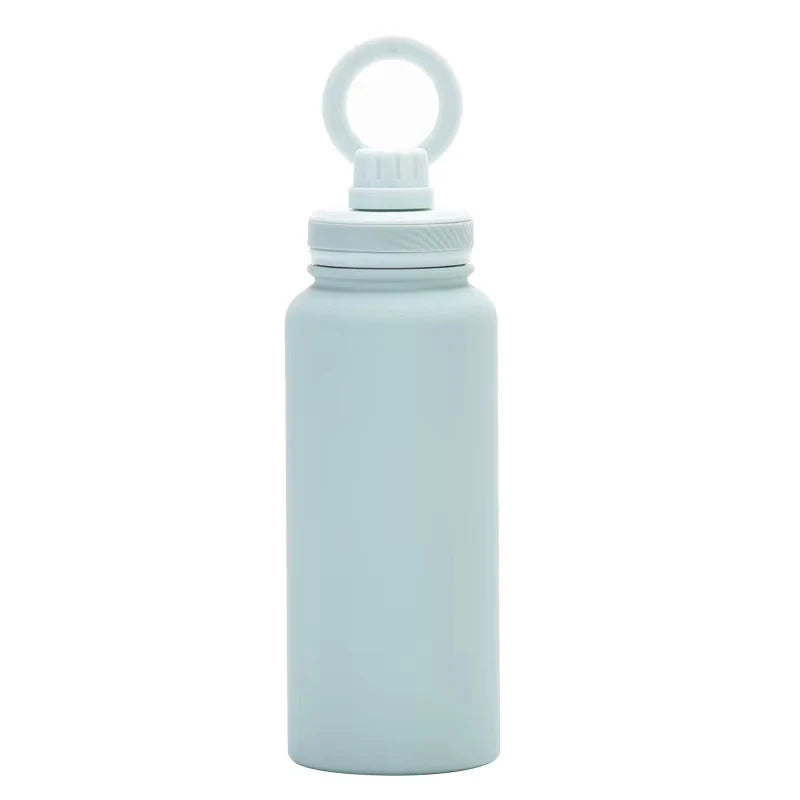 bluish white Color 1L Insulated Stainless Steel Bottle with Phone Holder